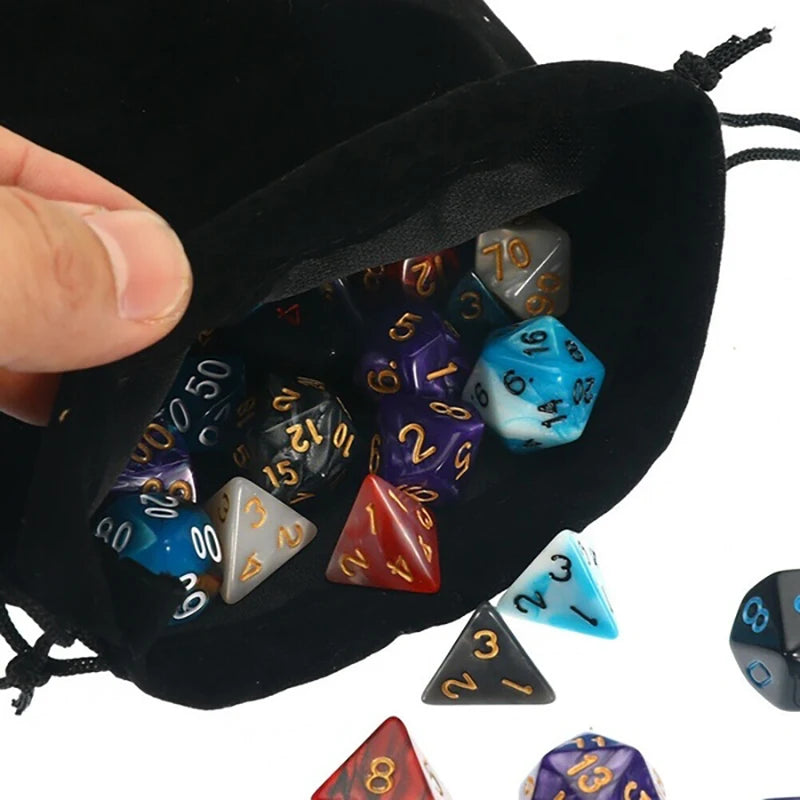 Multicolor Polyhedral RPG Dice Sets — 7-Piece D20 D12 D10 D8 D6 D4 with Bag, Multiple Pack Options (3/6/10/15/20 Sets)