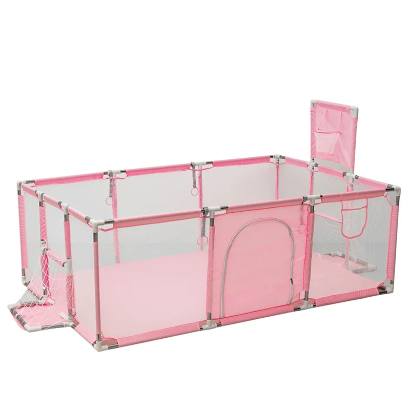 Large Baby Playpen Play Yard with Ball Pit Option & Safety Barrier — 107×235×129 cm (42×93×51 in) Portable Infant Toddler Playpen