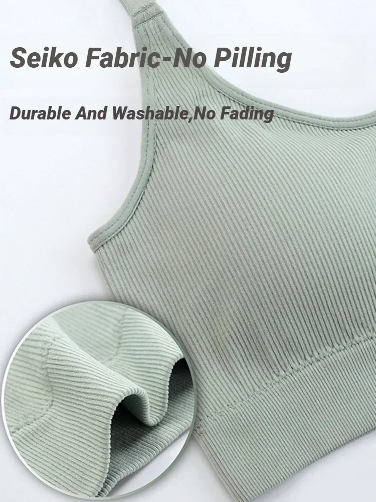 Seamless Wireless Bralette Full-Cup Breathable Cotton Removable Pads Wire-Free Sports & Sleep Bra