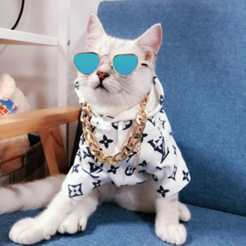 Non-Slip Pet Sunglasses for Cats and Small Dogs, Cute Cat Glasses Cosplay Photo Props