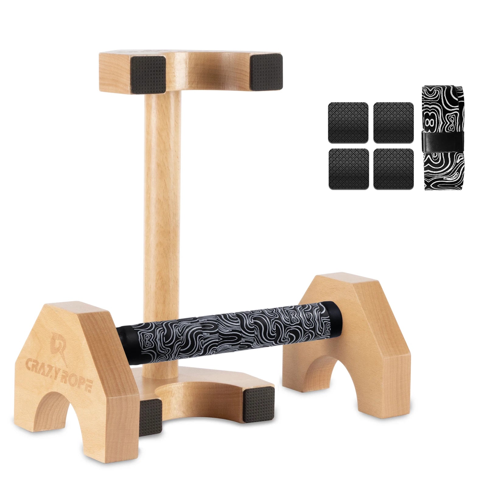 Pair Wooden Push-Up Bars – Portable Pushup Stands for Strength Training & Handstand Practice