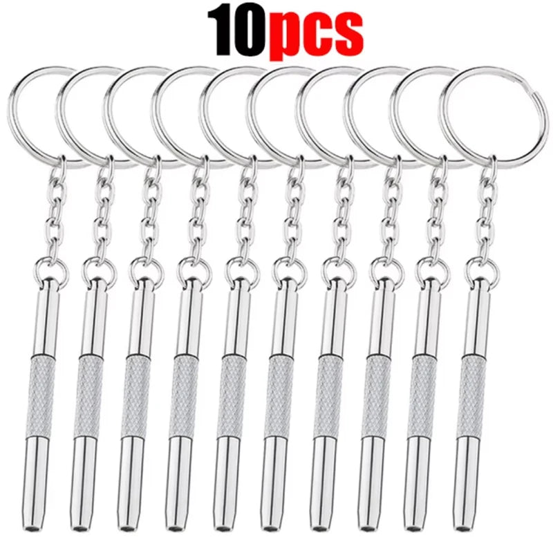 Portable Precision Eyeglass & Watch Screwdriver Kit with Keychain Mini Repair Tool