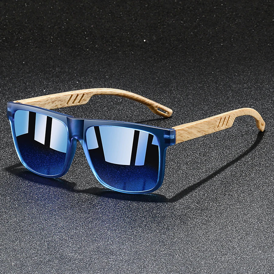 Vintage Square Frame Sunglasses for Men & Women - UV400 Mirror Lens Unisex Driving & Fishing Eyewear