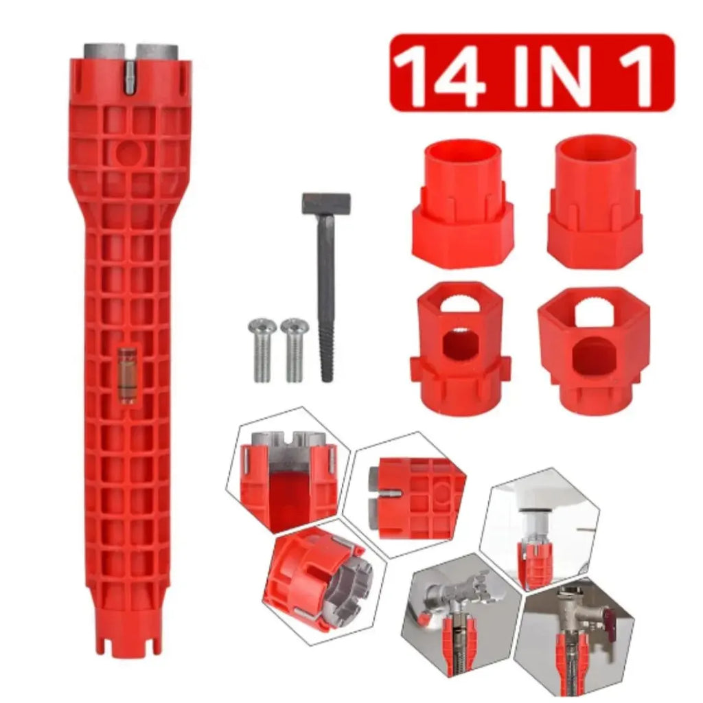 14-in-1 Faucet Wrench Tool Double-Head Ratchet for Bathroom Sink Repair