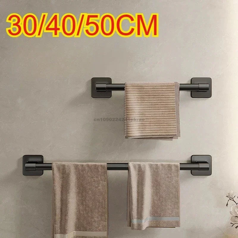 No-Drill Wall-Mounted Towel Rack – Adhesive Aluminum Towel Bar for Bathroom & Kitchen, 50–60 cm (19.7–23.6 in)