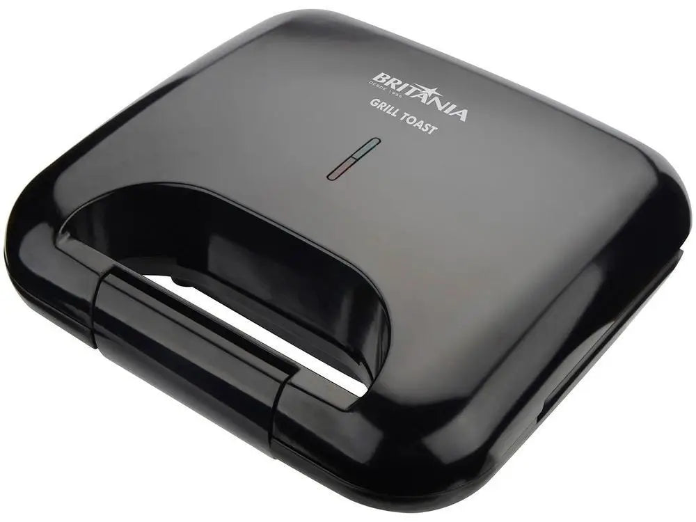 2-Slice Electric Sandwich Maker & Grill, Non-Stick Corrugated Plates, 750W 110V, Compact Black