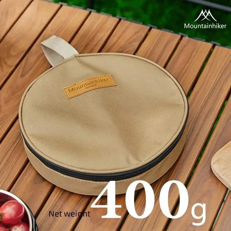15-Inch (38 cm) Portable Non-Stick Camping Frying Pan with Detachable Wooden Handle Stainless Steel Travel Skillet for Camping & Backpacking