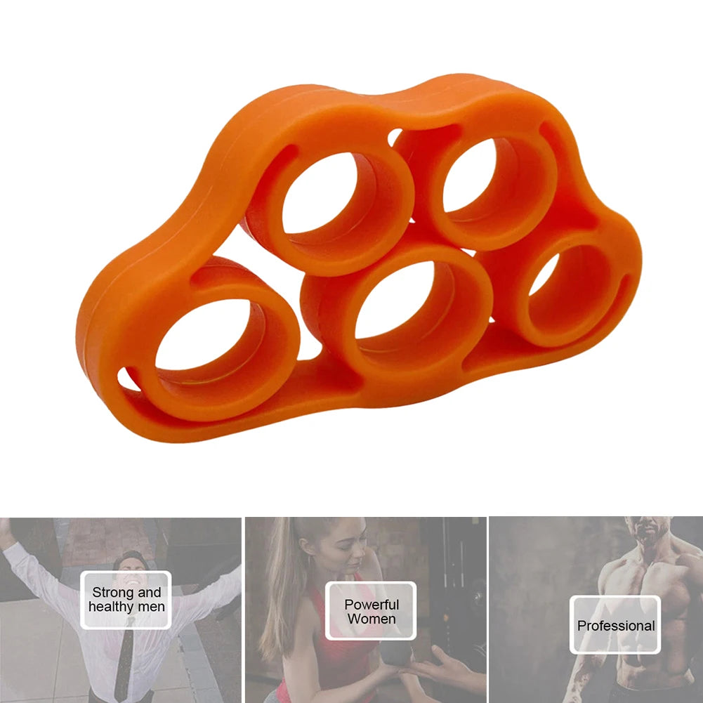 5-Finger Silicone Finger Strengthener Ring – Hand Grip & Finger Exerciser for Rehab, Guitar Practice, Stress Relief