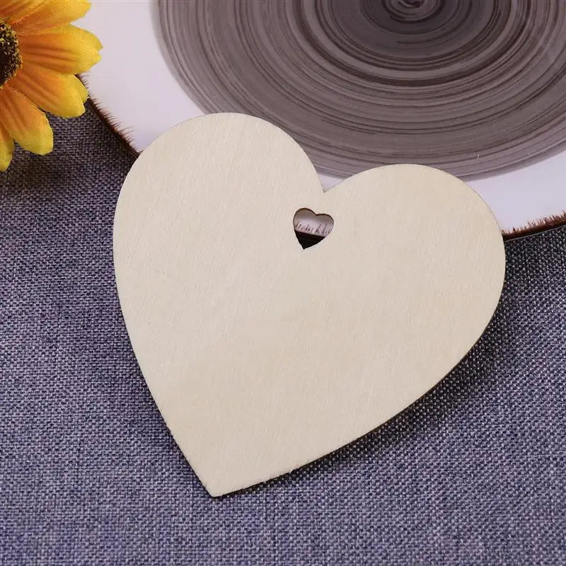 50/100-Pack 100mm (3.94 in) Wooden Heart Craft Blanks – Unfinished Ornaments for DIY Painting, Wedding & Christmas Decor