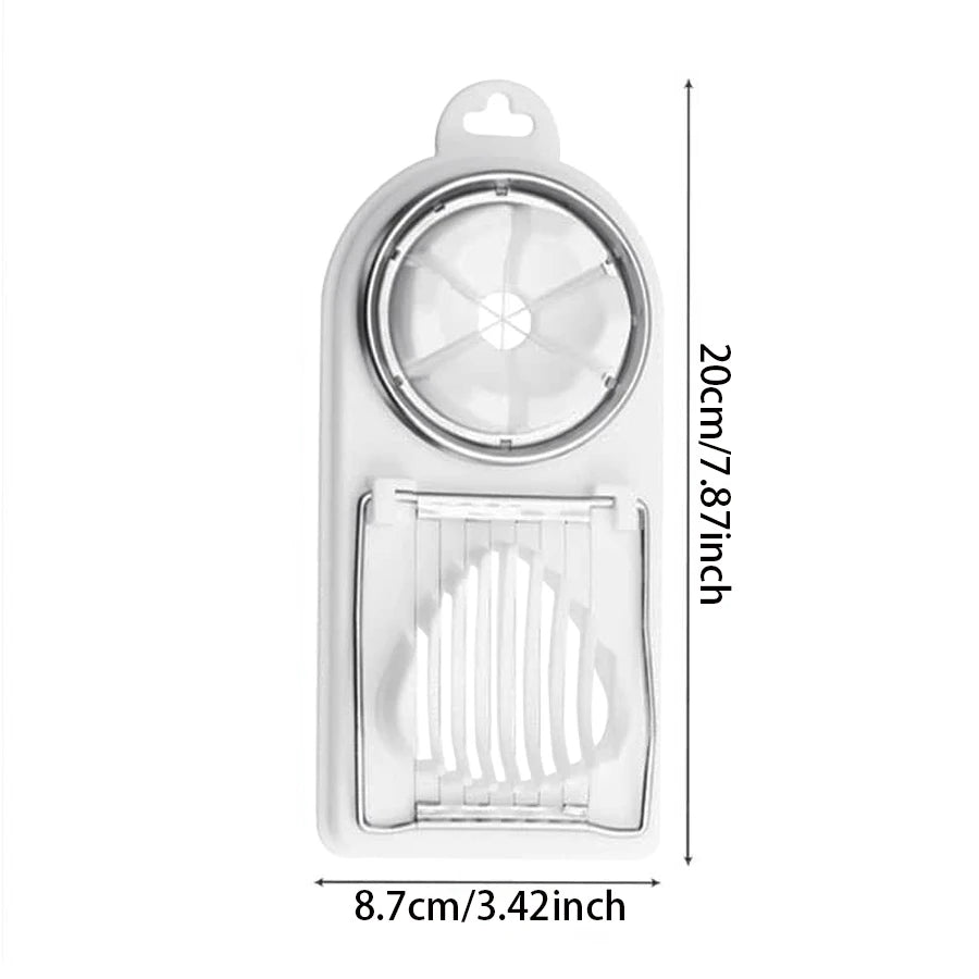 2-in-1 Egg Slicer and Cutter with PP Base, Stainless Steel Wire — Hanging, Easy-Clean Kitchen Tool