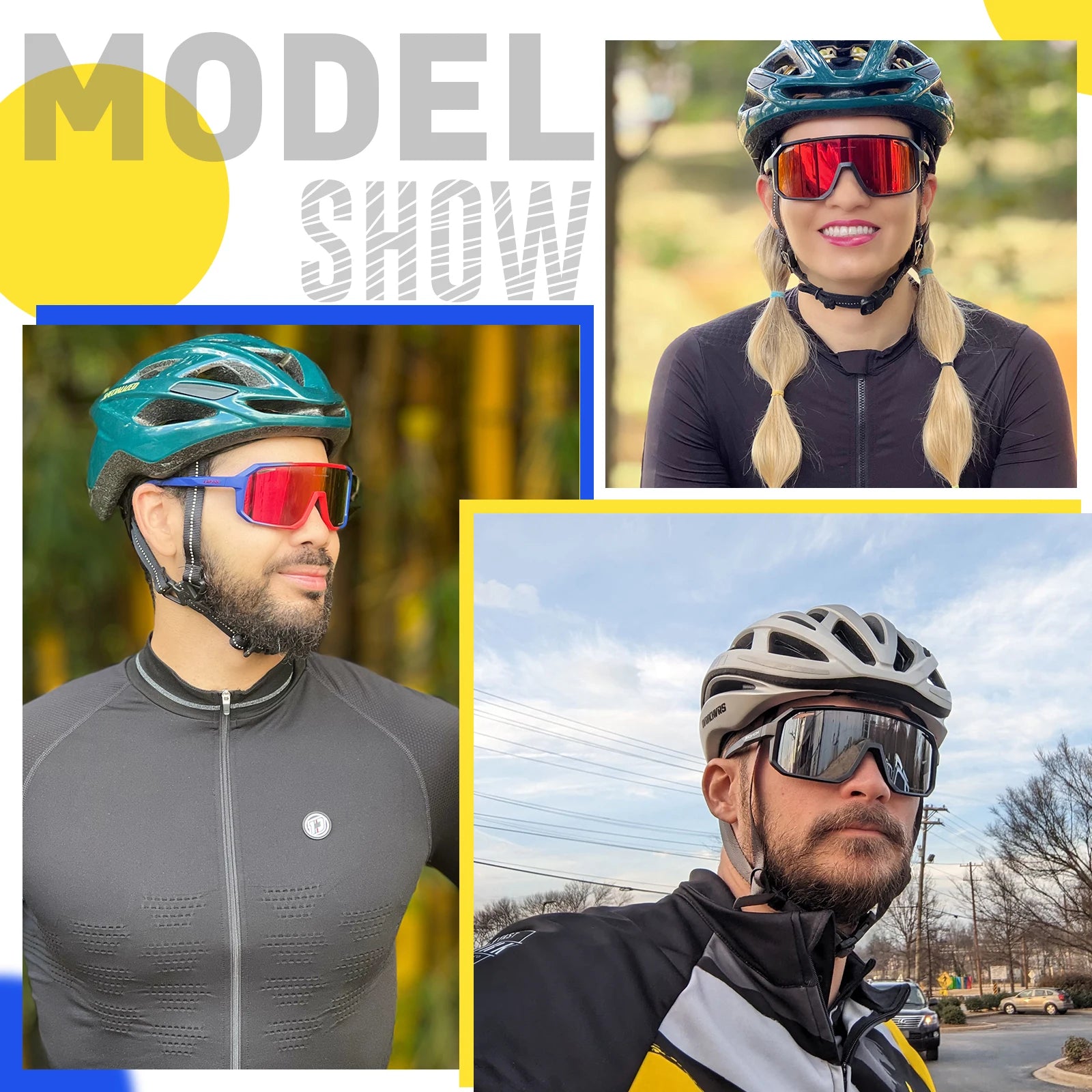 UV400 Cycling Sunglasses for Men & Women - TR90 Road & MTB Bike Sports Goggles