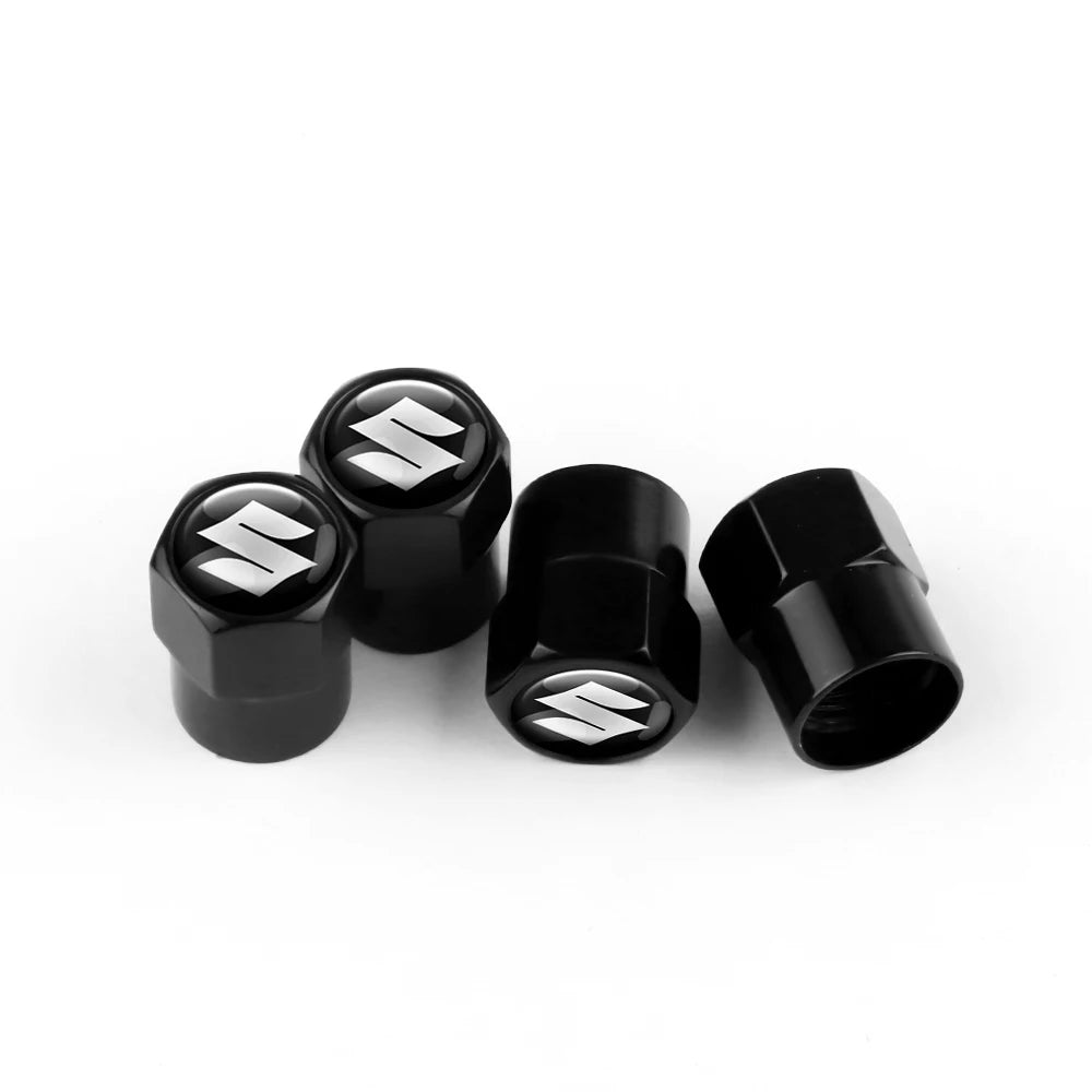 4-Pack Aluminum Tire Valve Stem Caps – Universal Metal Wheel Air Valve Covers