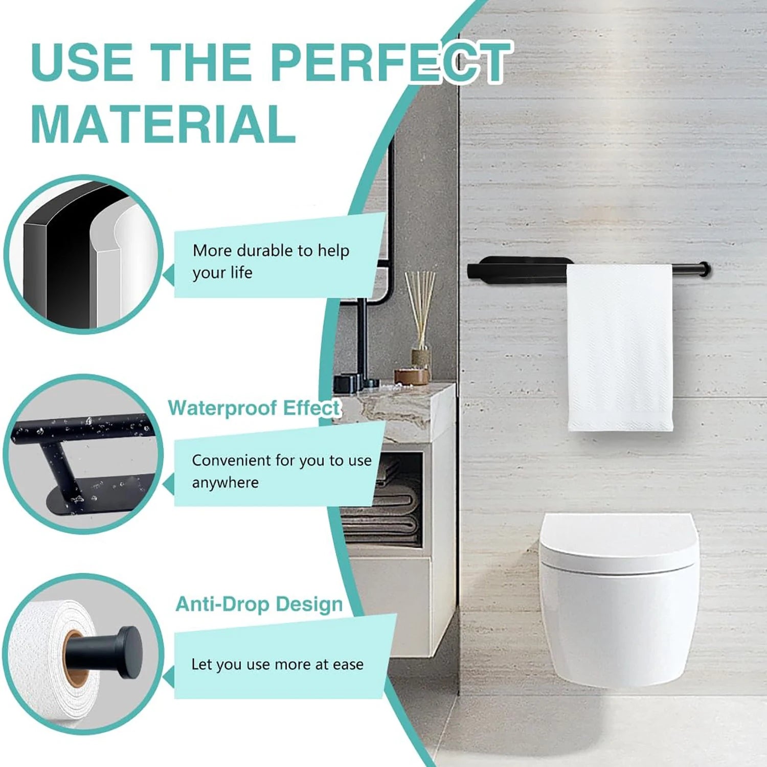 Adhesive Paper Towel & Toilet Roll Holder - Wall-Mount Tissue Dispenser for Kitchen and Bathroom Cabinet Storage