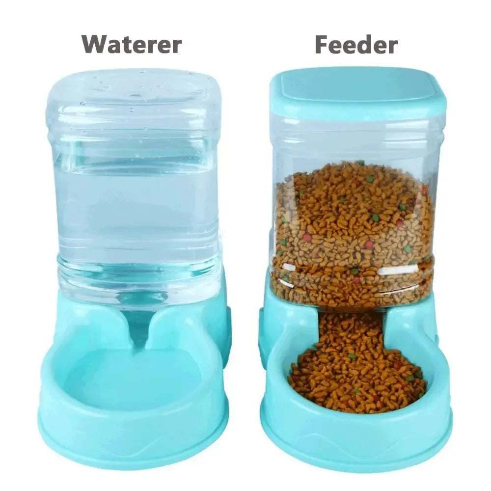 Automatic Pet Feeder & Water Fountain 3.8L (128 fl oz) PP Food Dispenser for Cats & Dogs