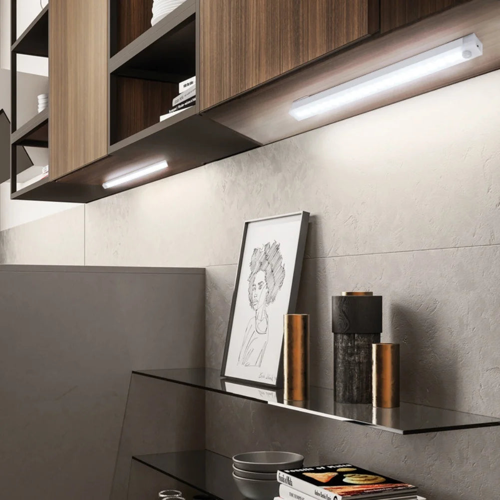 LED Motion Sensor Night Light 19.7 in (50 cm) – USB-C Rechargeable Wireless Cabinet, Wardrobe & Staircase Backlight