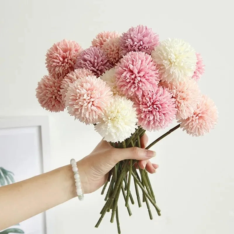 3/6-Piece Silk Hydrangea Artificial Flower Bouquet - Boho Stems for Home, Bedroom & Wedding Decor
