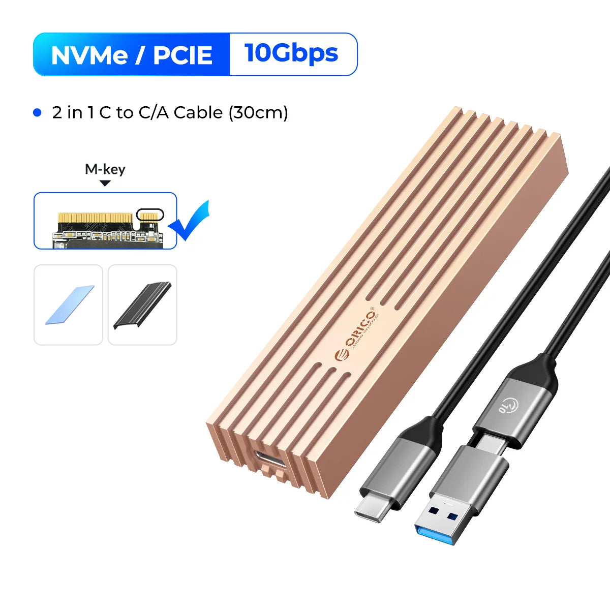 USB4 40Gbps NVMe M.2 SSD Enclosure — USB-C External PCIe 3.0 x4 Case (Thunderbolt 3/4 Compatible)