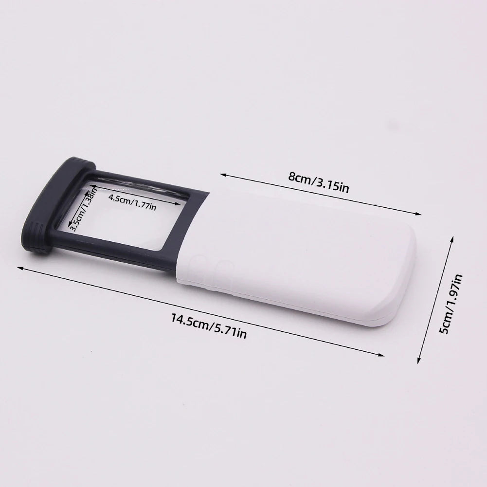 4x Foldable Pocket Magnifier with LED Light — Mini Handheld Loupe for Jewelry, Reading & Antiques