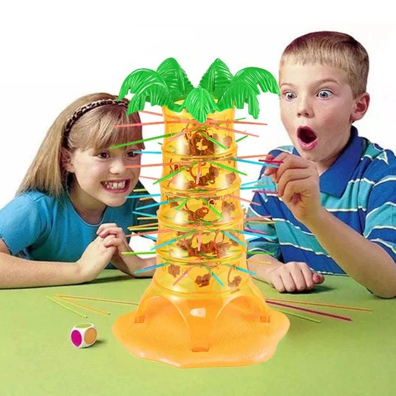 Tumbling Monkeys Family Tabletop Game - Roll & Rescue Climbing Monkeys, 2-4 Players, 30 Monkeys & Colored Sticks
