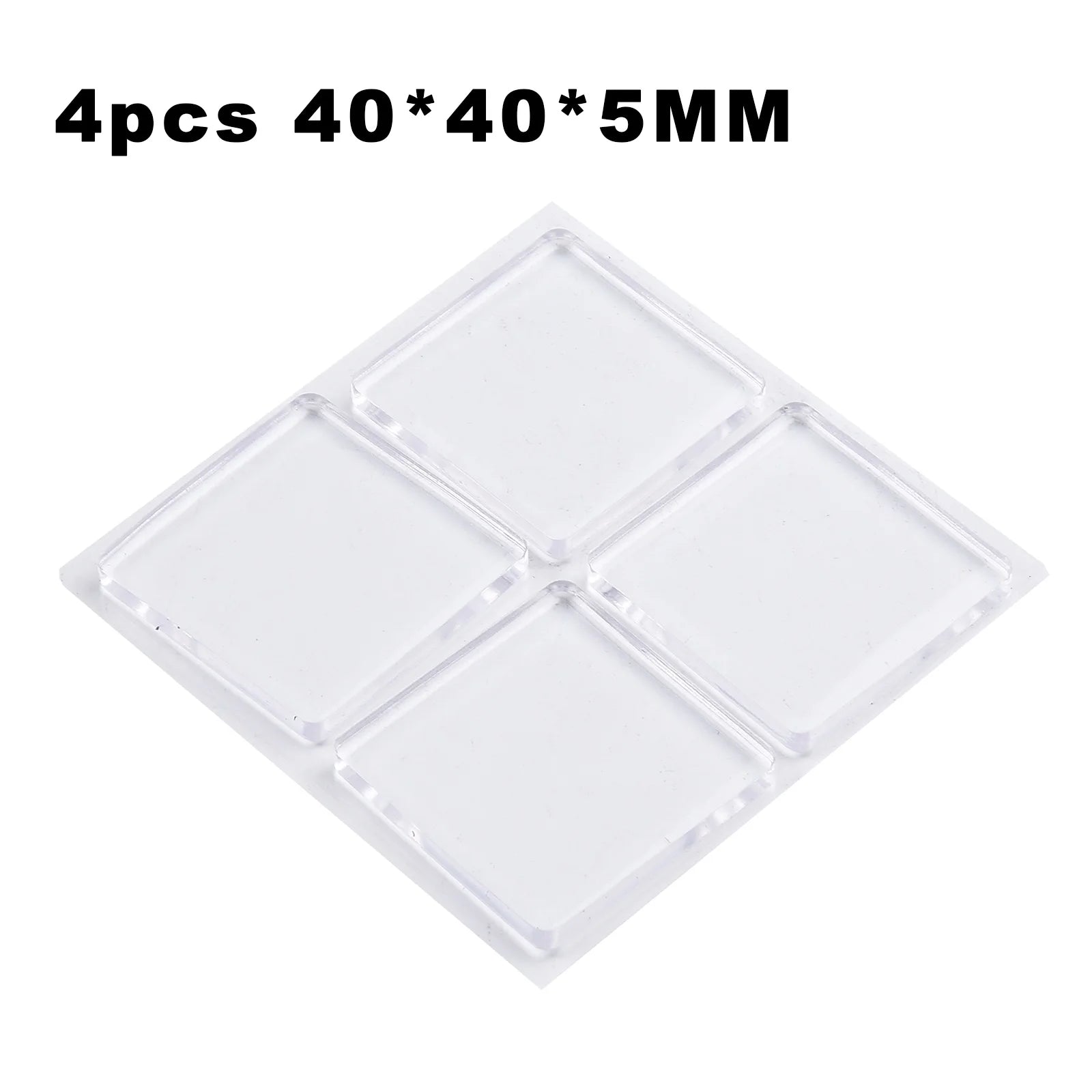 4-Pack Transparent Silicone Anti-Vibration Pads for Washing Machines — 4 x 4 cm (1.57 x 1.57 in) Self-Adhesive Shock-Absorbing Pads
