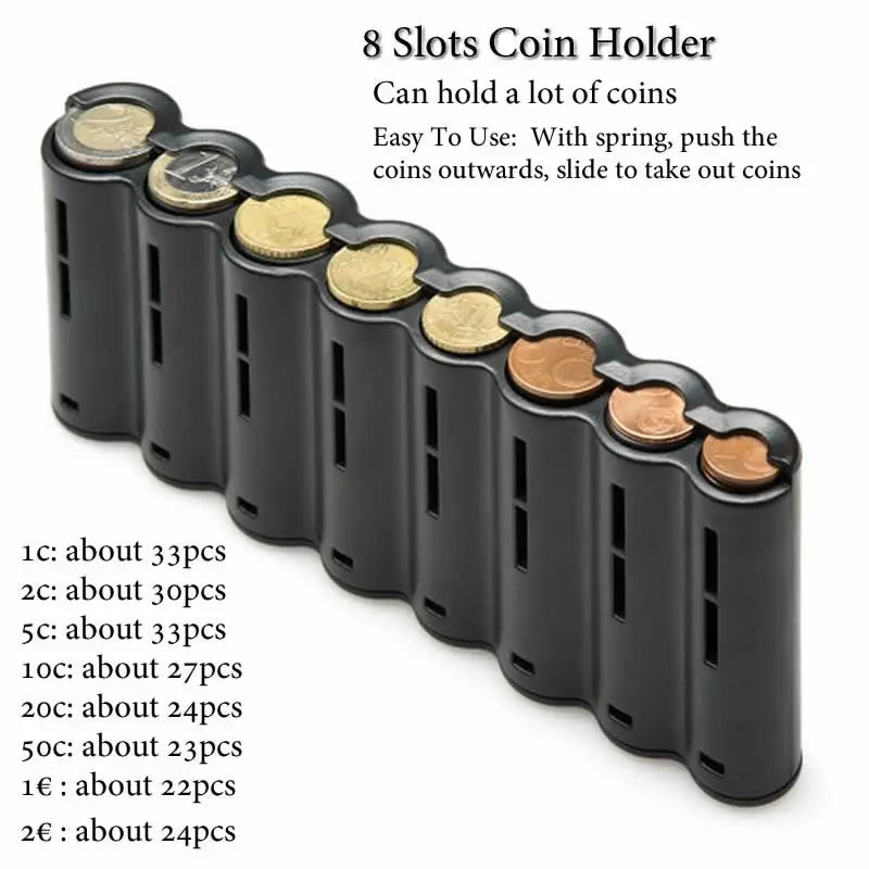 Waiter Cash Wallet Waist Bag with 8-Slot Euro Coin Dispenser – Fanny Pack Coin Holder for Servers, Drivers & Cashiers