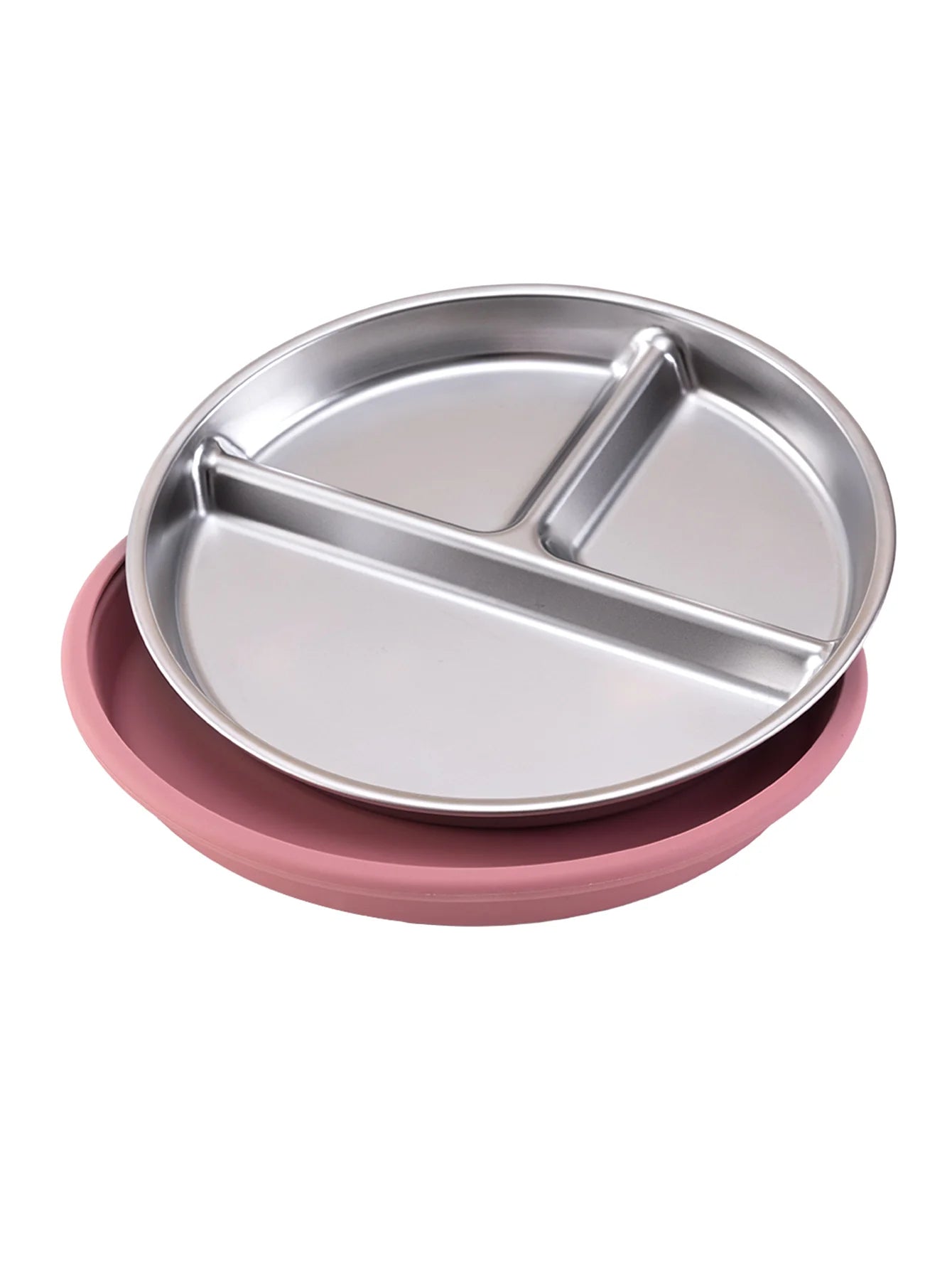 Stainless Steel Baby Plate with Detachable Suction Silicone Tray – Food-Grade Non-Slip Feeding Bowl for Infants & Toddlers