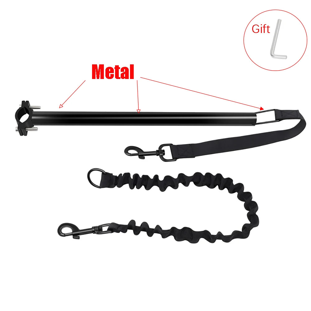 Removable Elastic Bicycle Dog Leash — Stainless Steel Bike Leash for Hands-Free Cycling & Walking