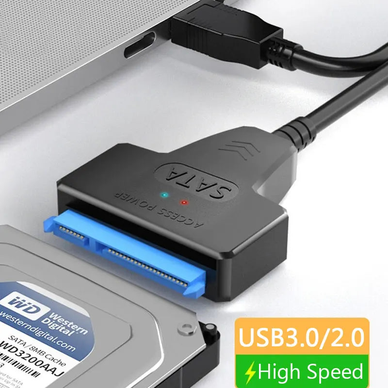 USB 3.0 to SATA III 22-Pin Adapter Cable for 2.5-Inch (63.5 mm) HDD/SSD — Up to 6 Gbps, USB 3.0/2.0 Compatible
