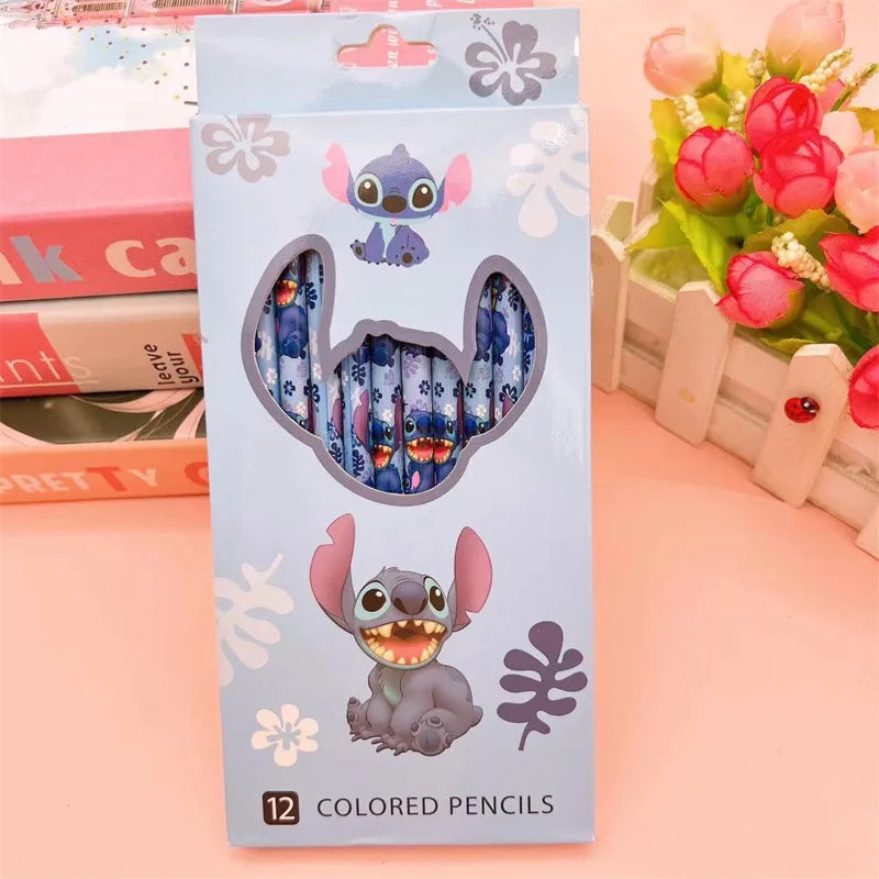 12-Pack Cartoon Character Pencil Set – HB & Colored Pencils for Kids, School Supplies & Birthday Gift