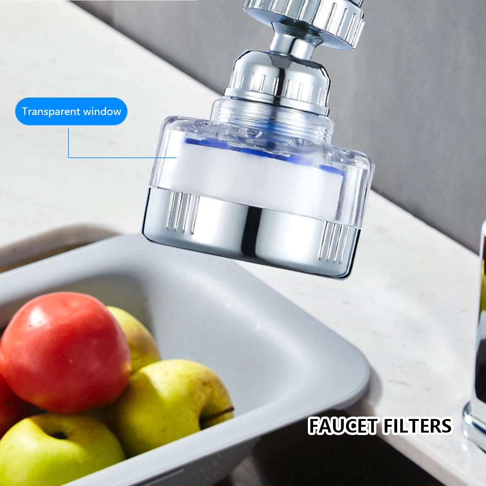 360° Rotating Faucet Water Filter Aerator Extender – Pressurized Kitchen & Bathroom Tap Purifier, Splash-Proof