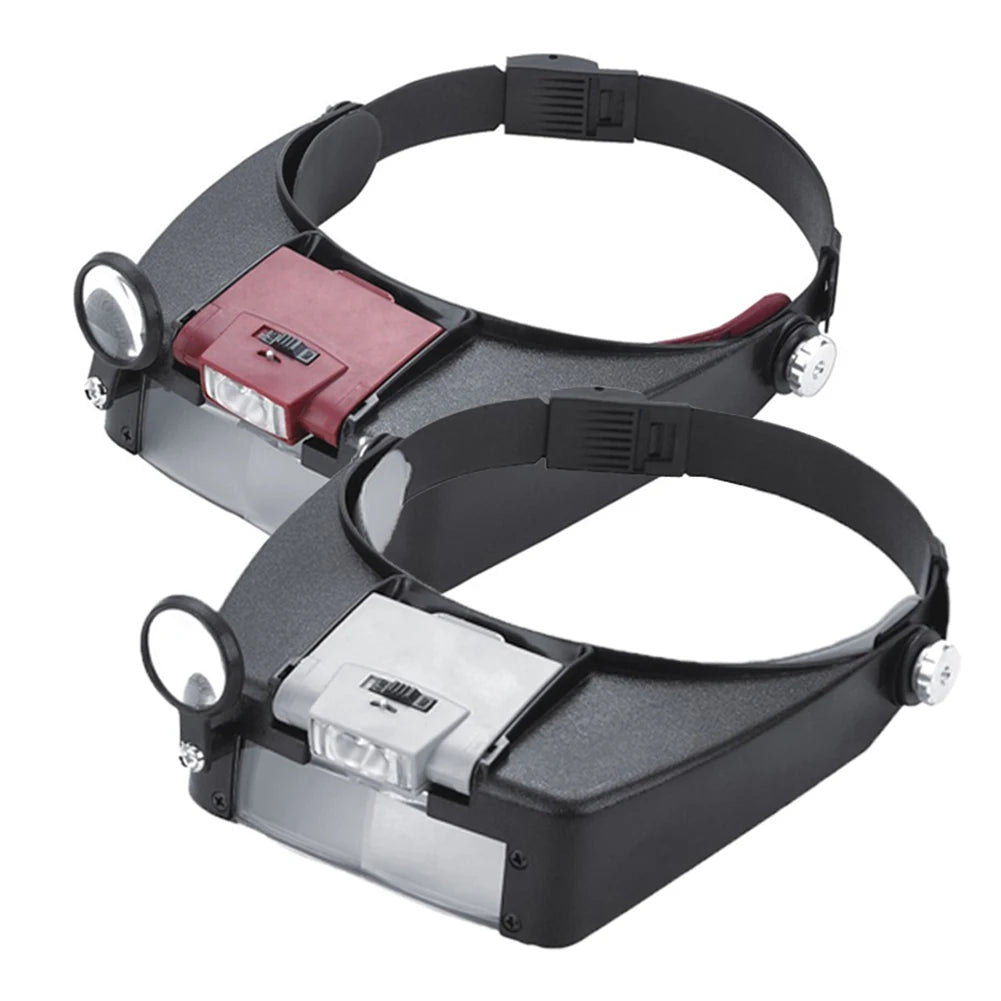 LED Headband Magnifying Glasses with Adjustable LED Light 10X Illuminated Loupe for Jewelry, Watch Repair & Reading