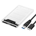 USB 3.0 to SATA III 2.5-Inch HDD SSD Enclosure Transparent Tool-Free 7mm/9.5mm External Hard Drive Case