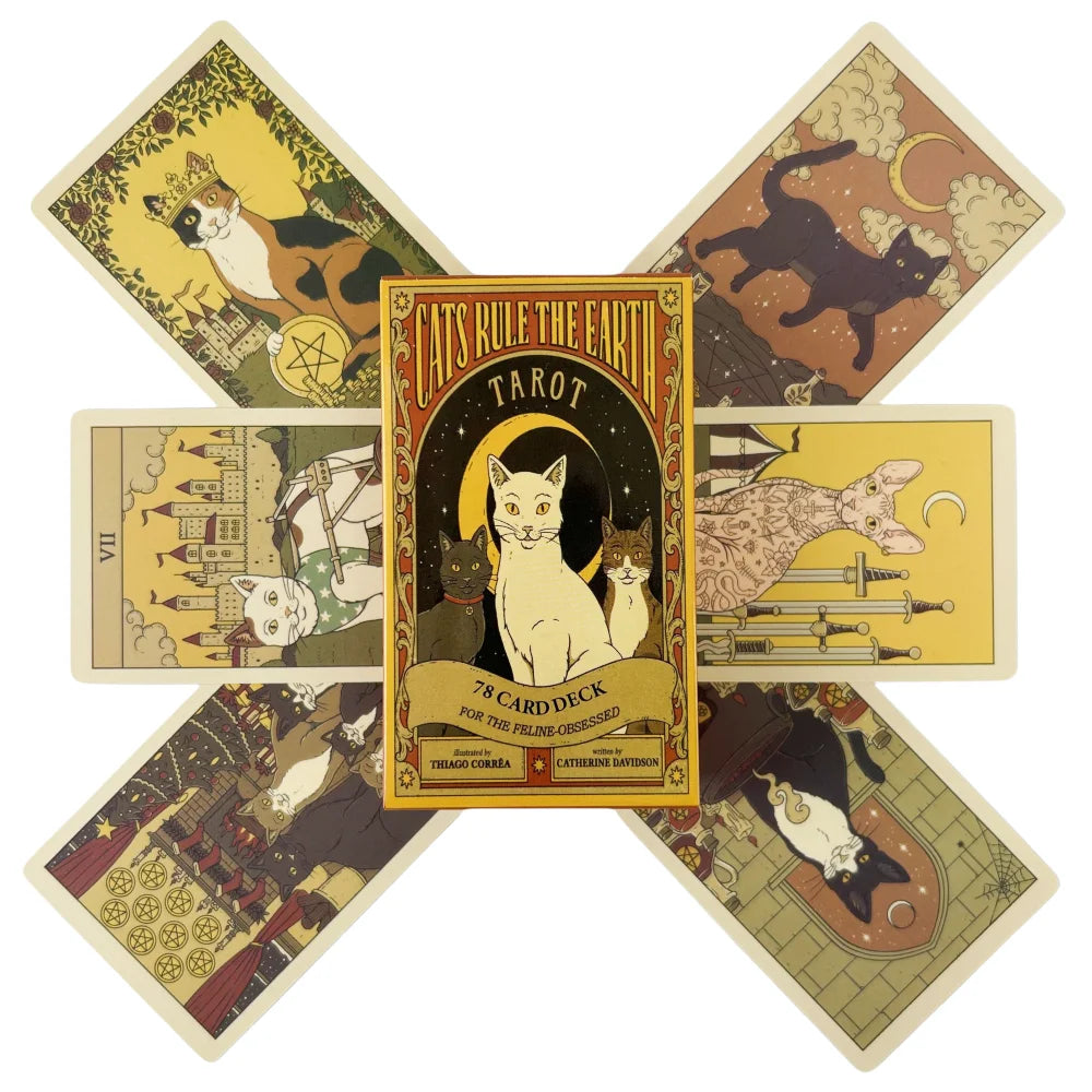 Cats Rule the Earth 78-Card Tarot & Oracle Deck — English Divination Cards