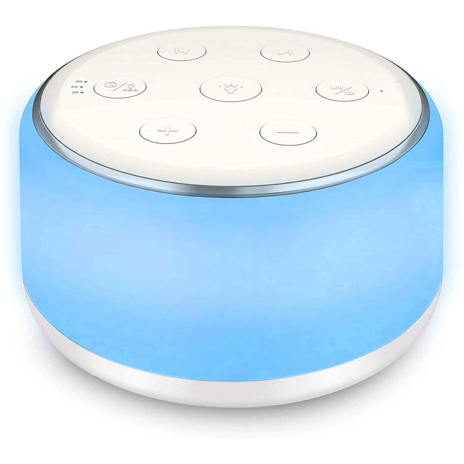 White Noise Machine for Baby – Portable Sleep Sound Machine with 34 Soothing Sounds, 7-Color Night Light, Timer & USB-C Rechargeable