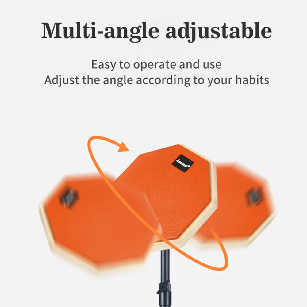 8-Inch (20 cm) Practice Drum Pad Set with Adjustable Stand Drum Sticks Carrying Bag Silent Snare Pad for Beginners