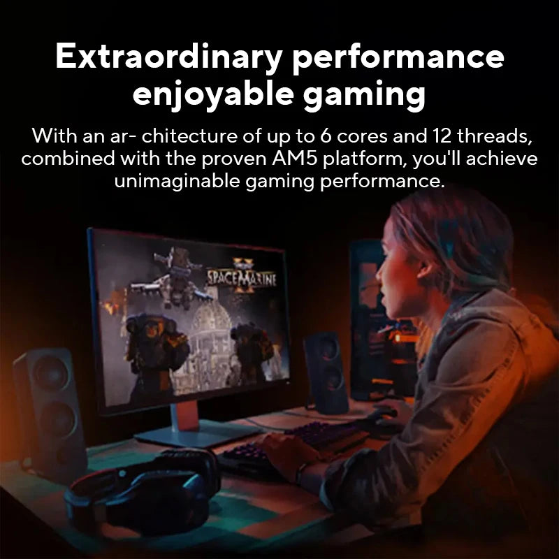 6-Core 12-Thread Desktop Processor 5.2GHz Boost | 38MB Cache | 12nm | 65W TDP | Socket AM5 | DDR5 PCIe 5.0 | No Cooler