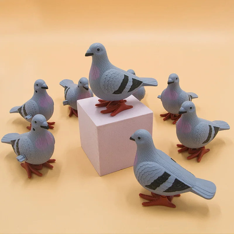 Wind-Up Jumping Pigeon Toy – Pull-Back Clockwork Animal for Kids, Gift for Ages 2-4