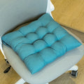 Tie-On Rectangle Dining Chair Seat Cushion - Thick Polyester Cotton Pad for Dining, Floor & Meditation