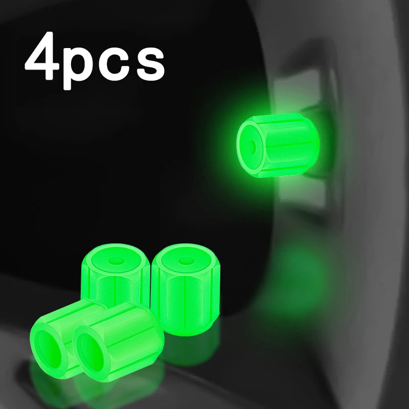 Luminous Tire Valve Caps - 6-Color LED Glowing Wheel Valve Caps for Car & Motorcycle (4/8/20-Pack)
