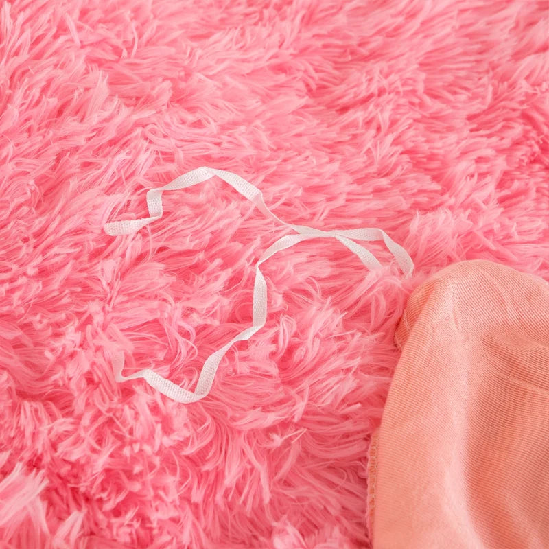 3-Piece Plush Faux Fur Duvet Cover Set - Soft Cozy Bedding, Multiple Sizes (1.0–2.0 m | 3.3–6.6 ft) for Bedroom, Guest Room, Dorm