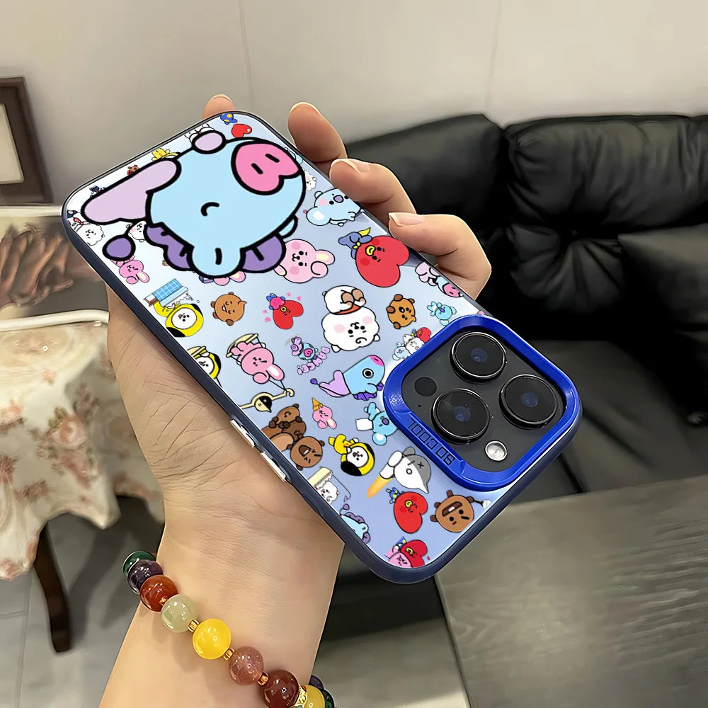 Cute Cartoon Phone Case for iPhone – Matte Silicone Anti-Fall Shockproof Protective Cover