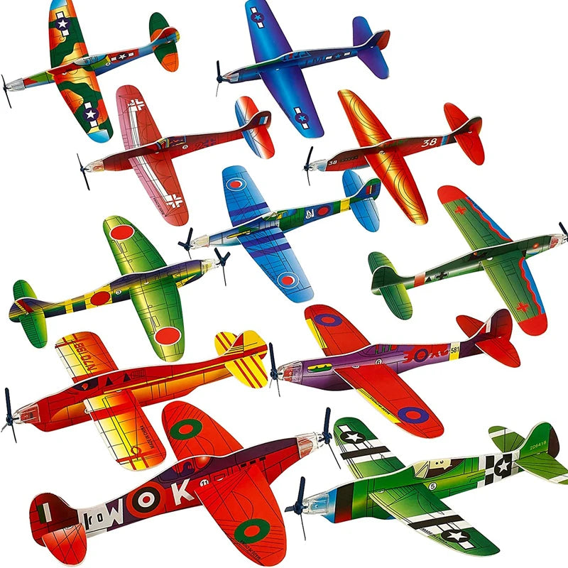 Foam Hand-Throw Glider Airplane Kids Party Favors & Outdoor Toy 7.5 in (19 cm)