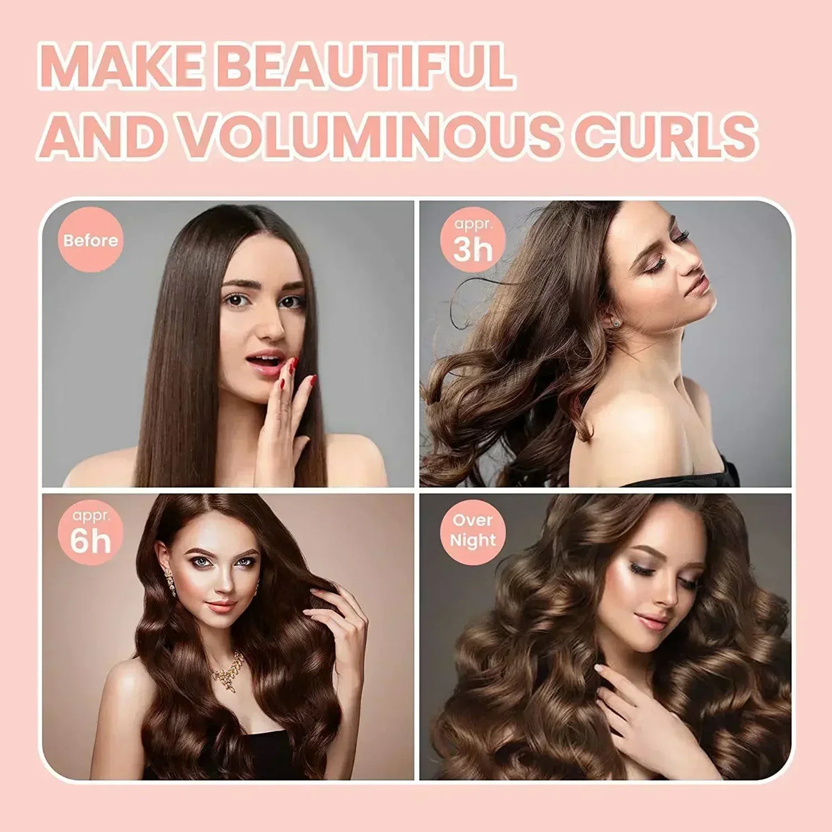 Heatless Hair Curler Rod Headband – No-Heat Soft Flannel Hair Rollers for Sleeping (25 x 9.5 cm / 9.84 x 3.74 in)