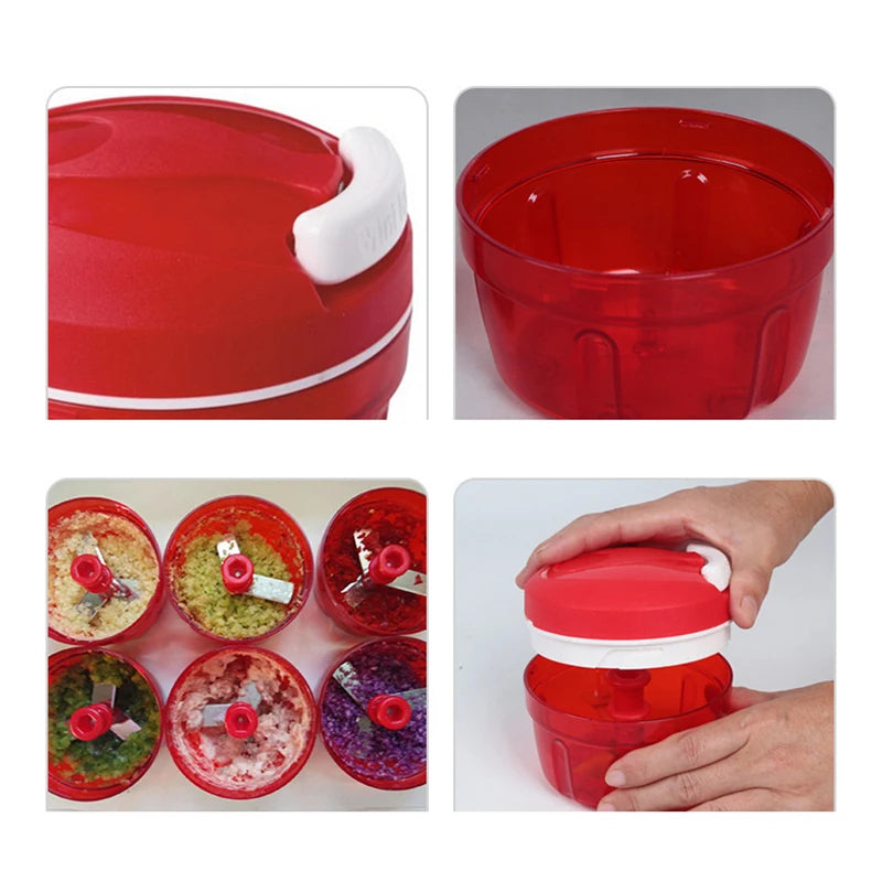 Mini Multifunctional Manual Food Chopper – Portable Garlic Press, Vegetable Cutter & Chili Grinder for Kitchen