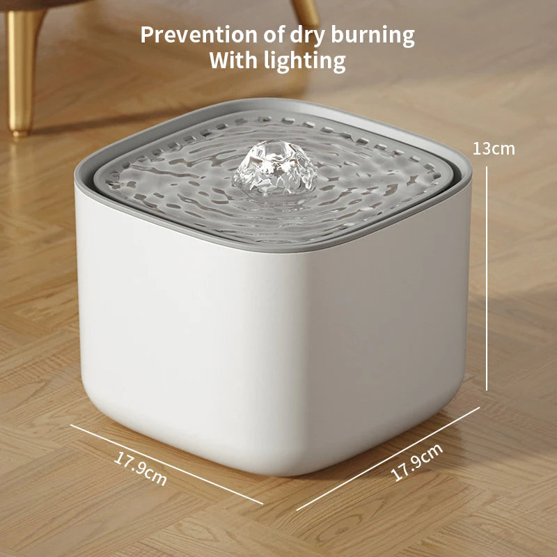 3L (0.79 gal) Cat Water Fountain — USB Electric Silent Auto-Recirculating Pet Water Dispenser with Filter