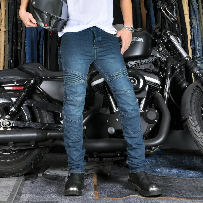 Men's Motorcycle Riding Jeans — Protective Moto Touring & Motocross Trousers