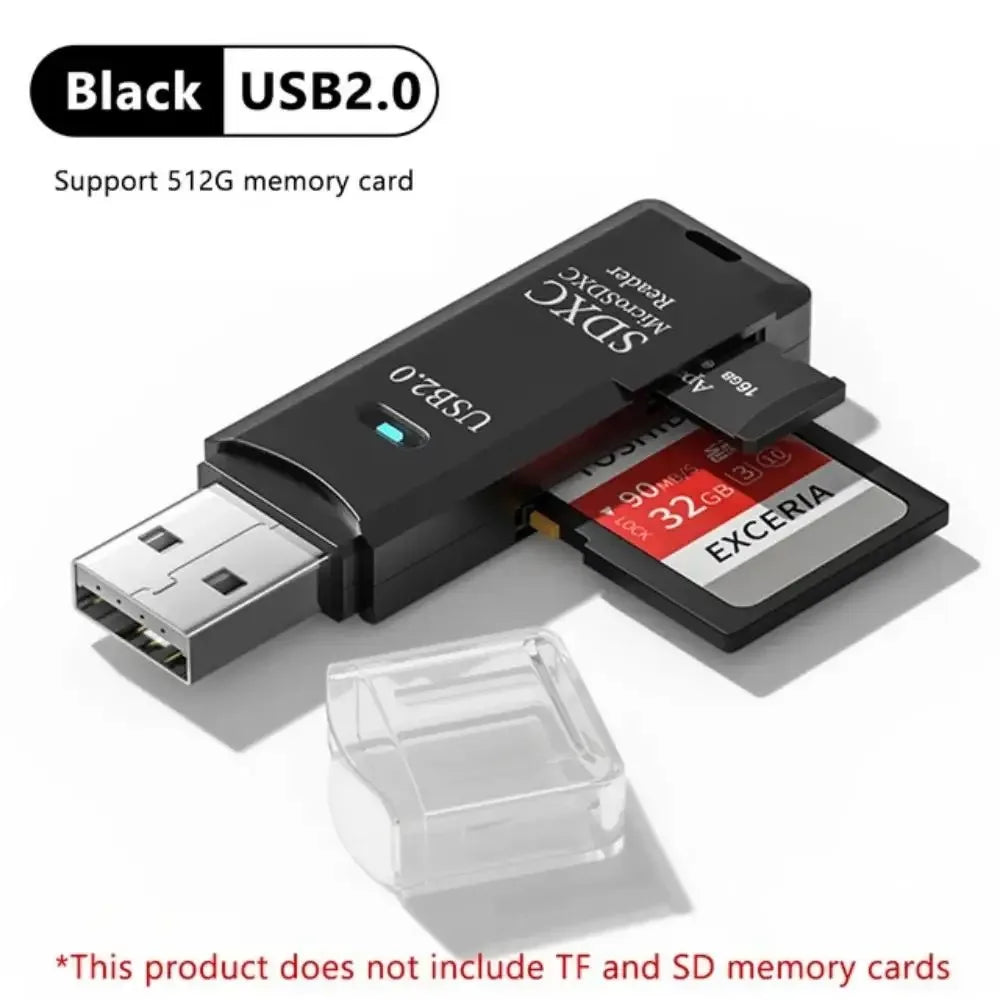 Multi-Functional 2-in-1 High-Speed USB 3.0/2.0 SD & TF Card Reader for PC, Laptop, Tablet, Camera, Car