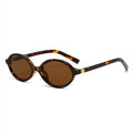 Vintage Small Oval Sunglasses Retro Leopard Frame UV400 Blue Light Blocking Lenses for Women & Men