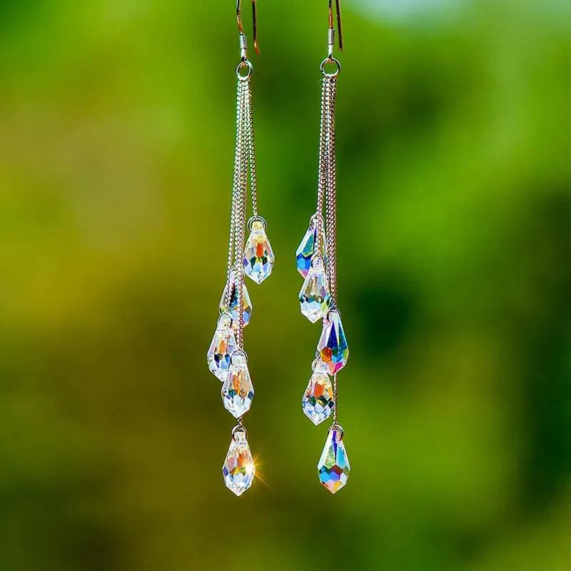 Long Irregular Tassel Drop Earrings for Women – 2-Piece Gold Pearl Fringe Set for Parties & Gifts