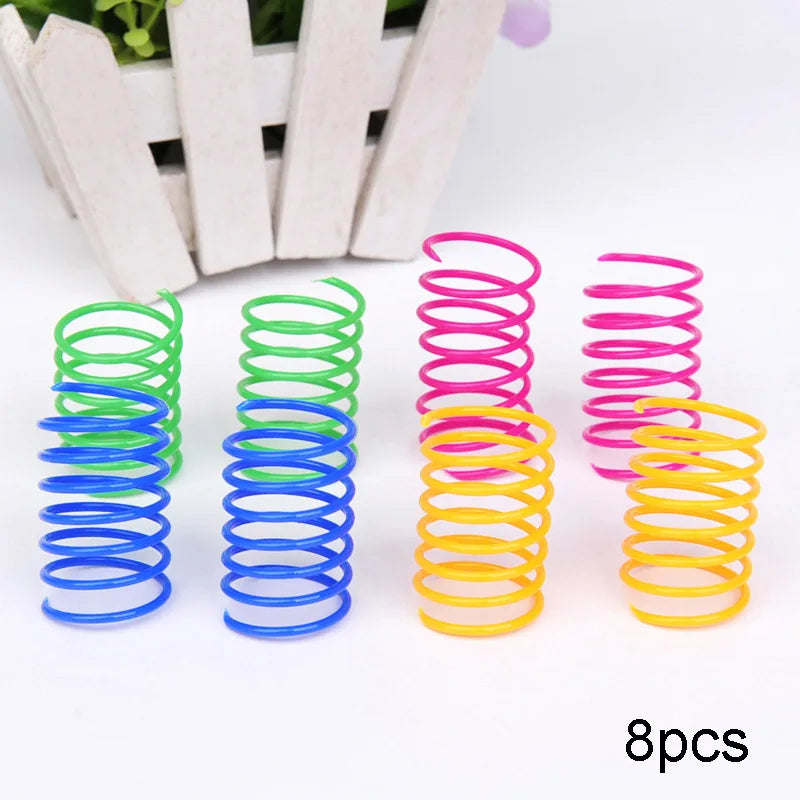 Kitten Coil Spring Cat Toys - Interactive Bouncy Plastic Spiral Springs for Cats & Ferrets